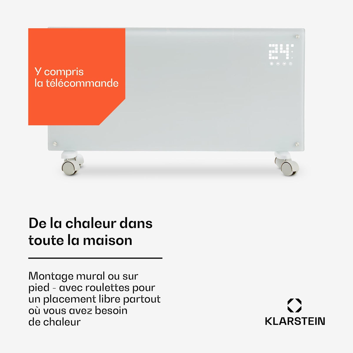 Bornholm 2000W 20m² Convecteur Électrique Blanc