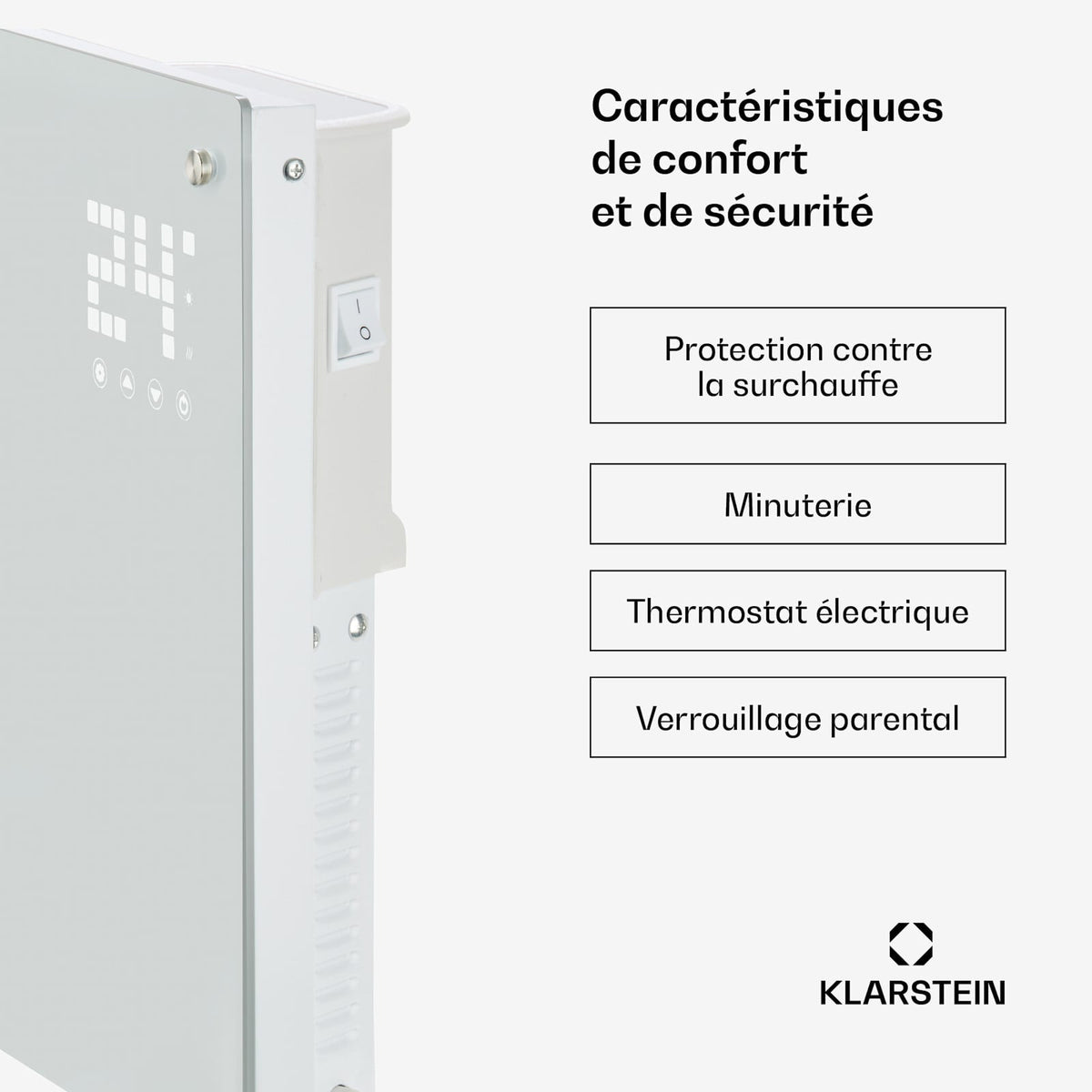 Bornholm 2000W 20m² Convecteur Électrique Blanc