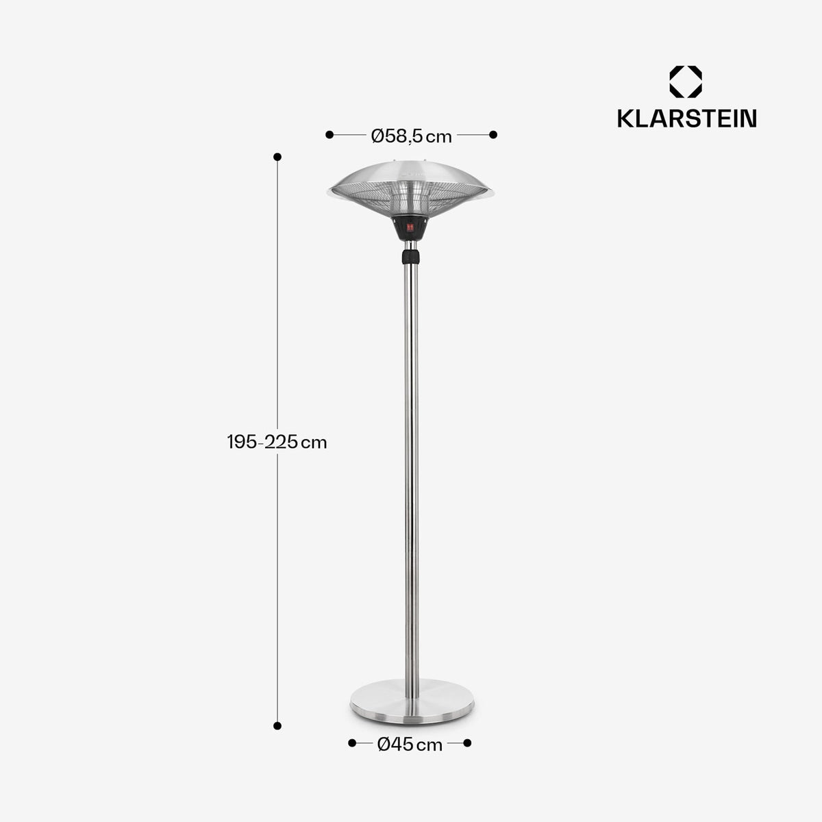 Heat Guard 2100W Chauffage Infrarouge sur Pied Argent
