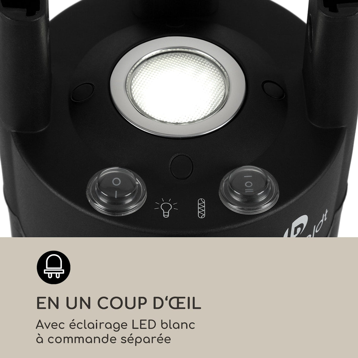 Primal Heat 1200W Chauffage Infrarouge sur Pied Argent