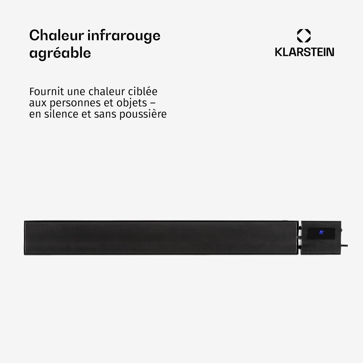 Cosmic Beam 2400W Chauffage Mural Infrarouge Noir