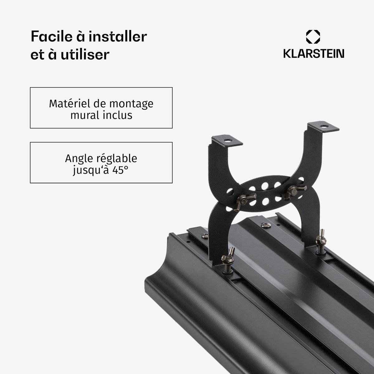 Cosmic Beam 2400W Chauffage Mural Infrarouge Noir