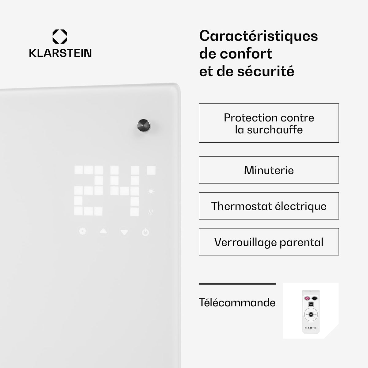 Bornholm Curve 2000W 20m² Convecteur Électrique Blanc