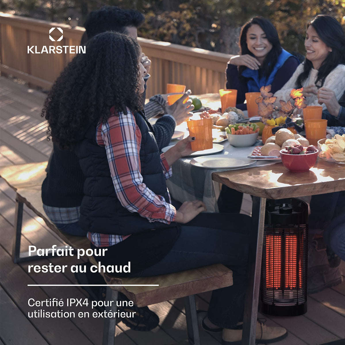 Heat Guru 360 1200W Chauffage Infrarouge sur Pied Noir