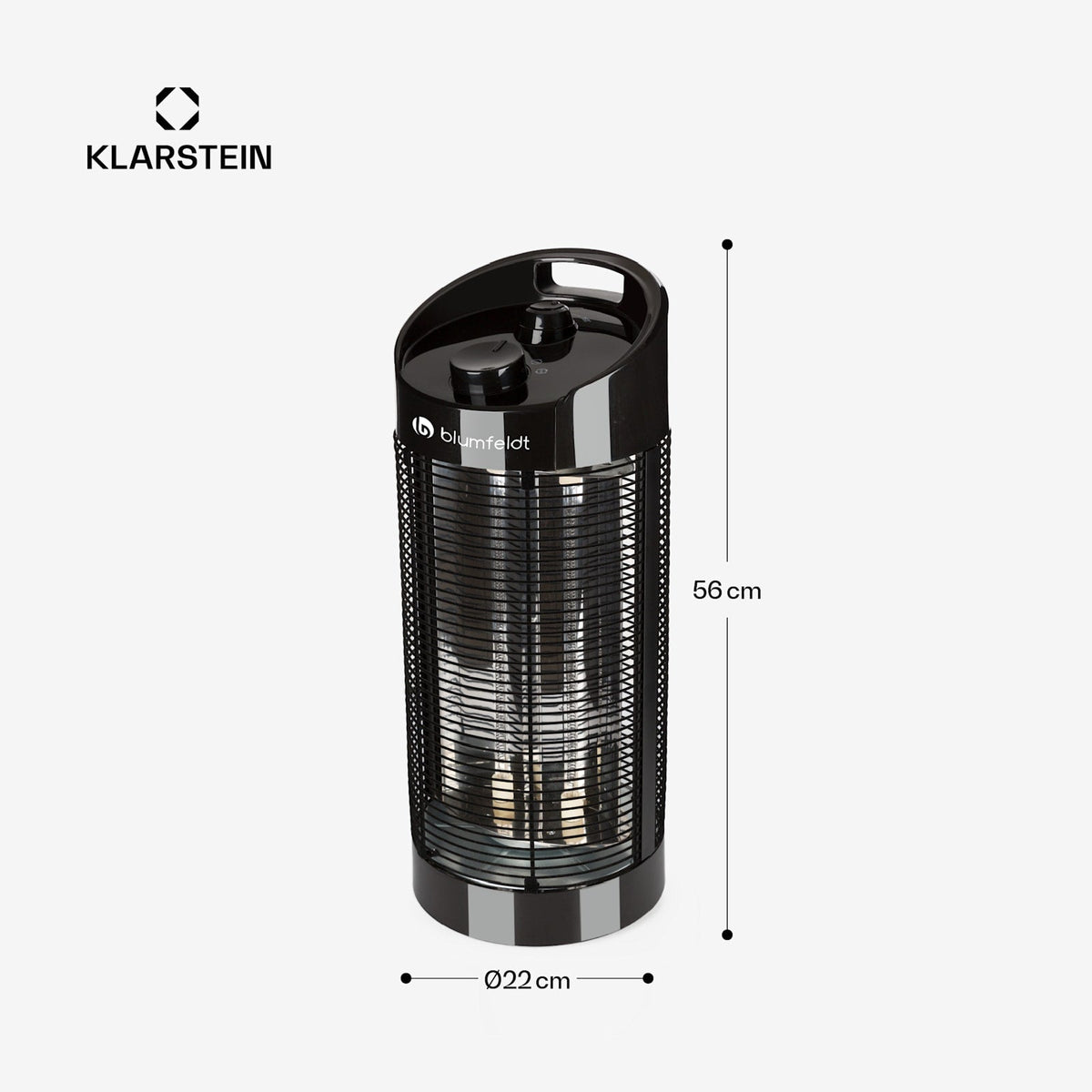 Heat Guru 360 1200W Chauffage Infrarouge sur Pied Noir