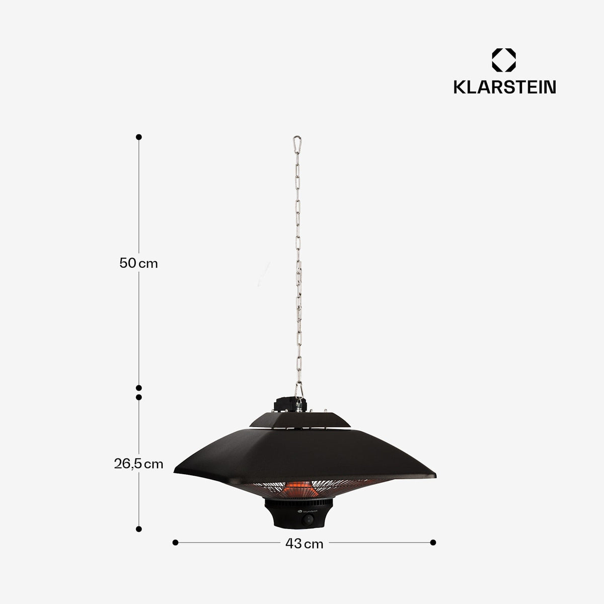 Heat Square 2000W Chauffage Infrarouge de Plafond Noir