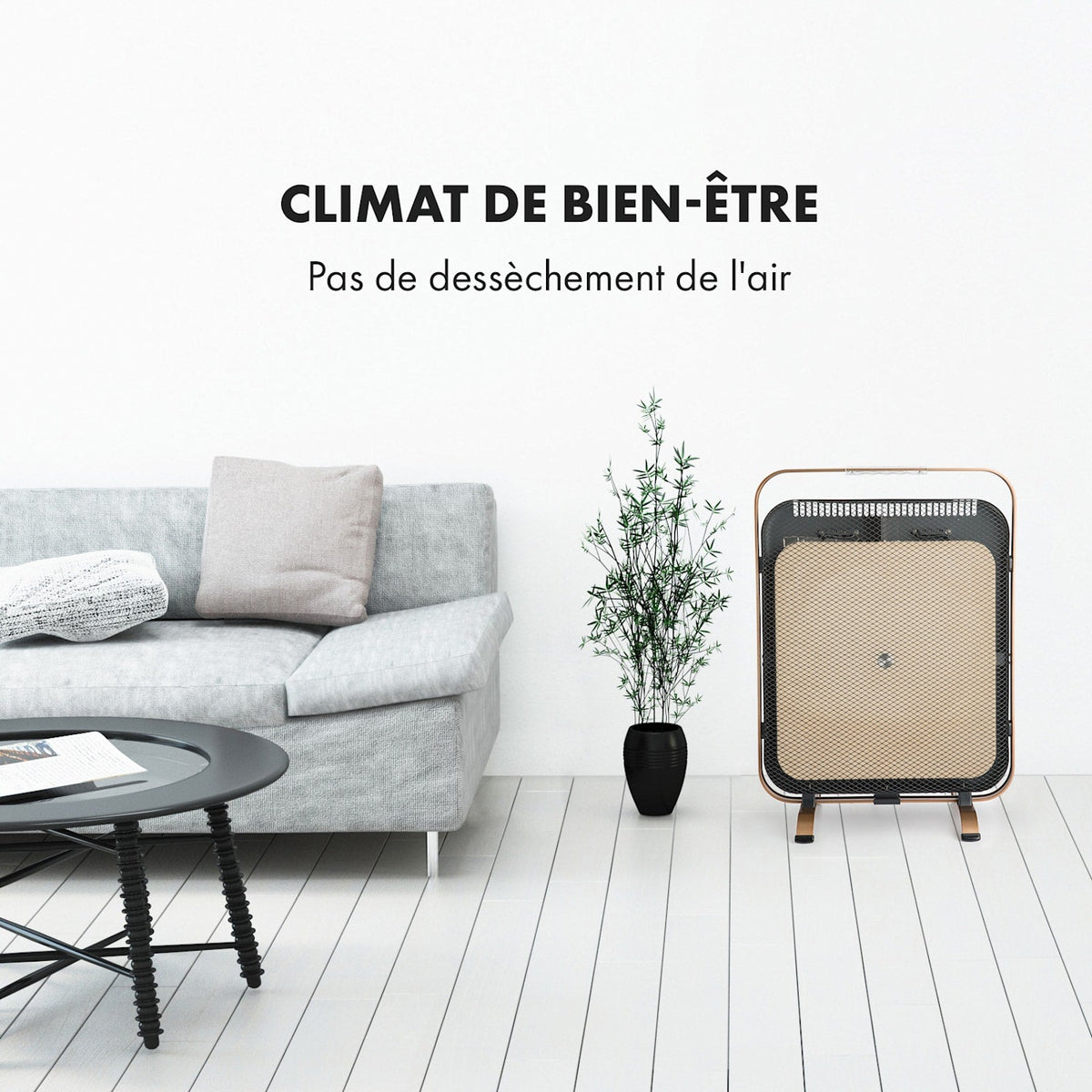 HeatPal 1300W 13–25m² Chauffage Infrarouge sur Pied Noir