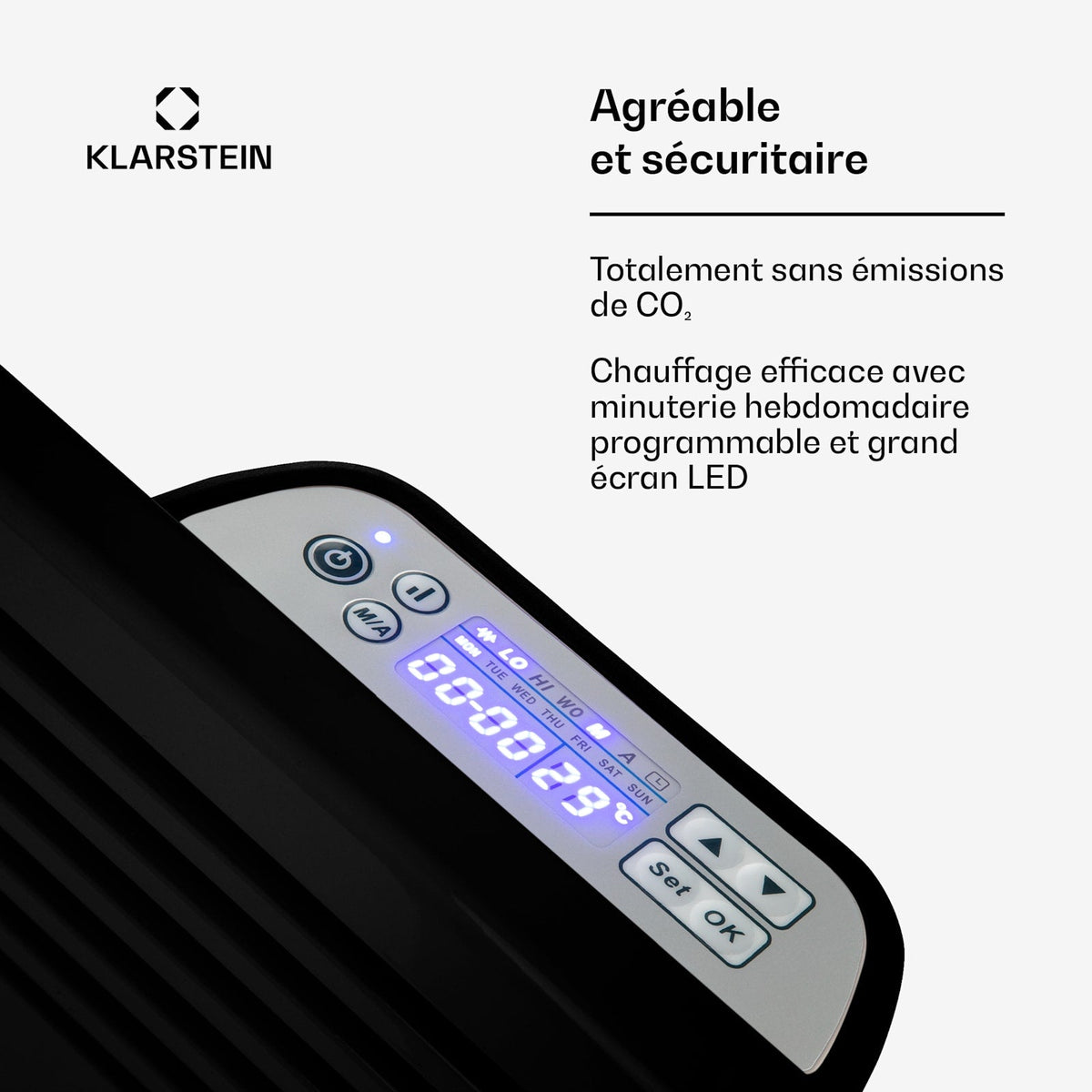 HotSpot Slim 2000W 20m² Convecteur Électrique Mural Noir
