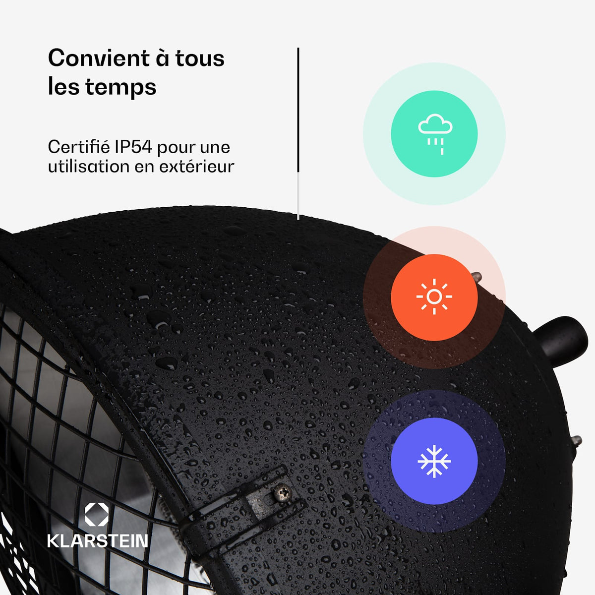 Heatspot 2100W Chauffage Infrarouge sur Pied Noir