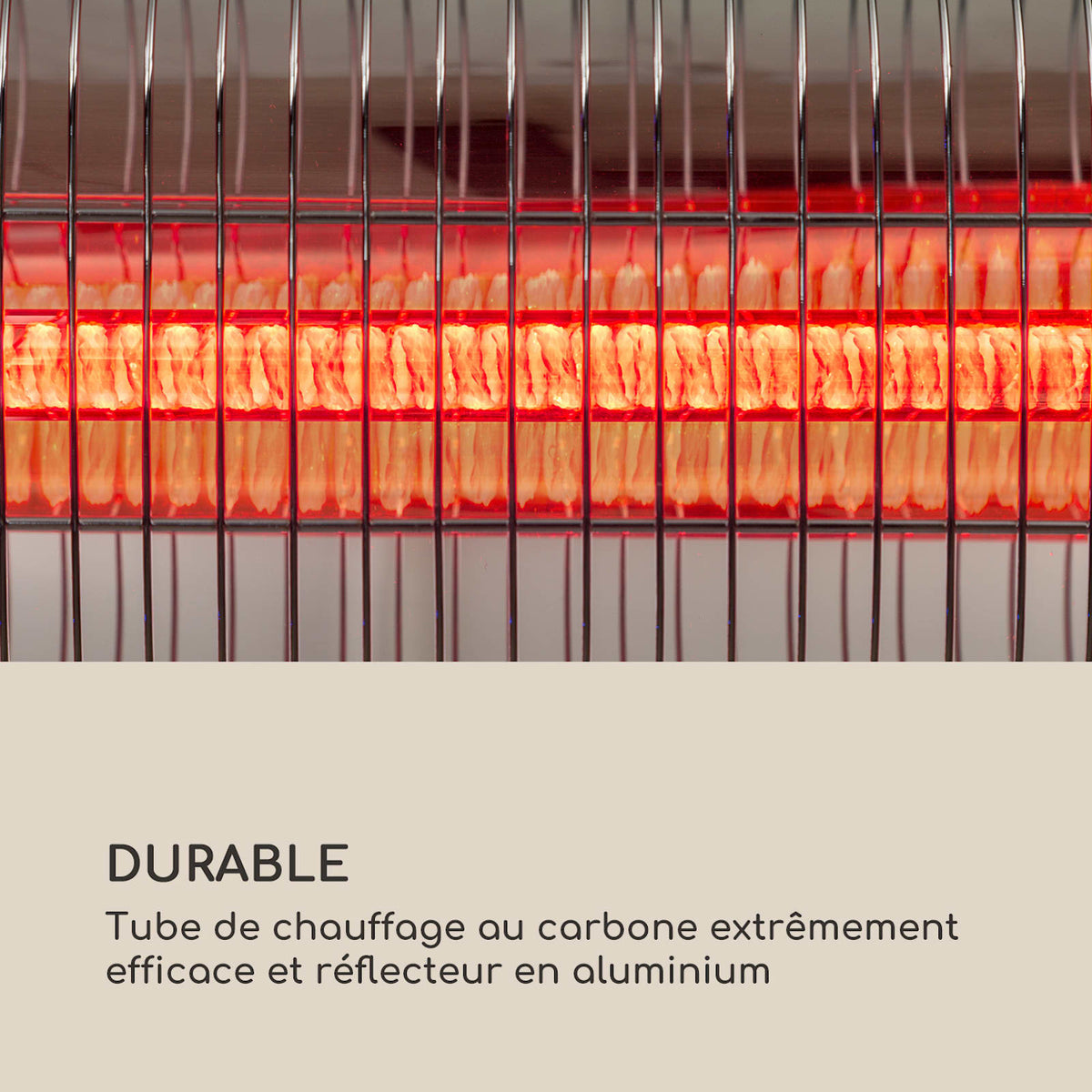 Dark Wave 2000W Chauffage Infrarouge sur Pied Argent