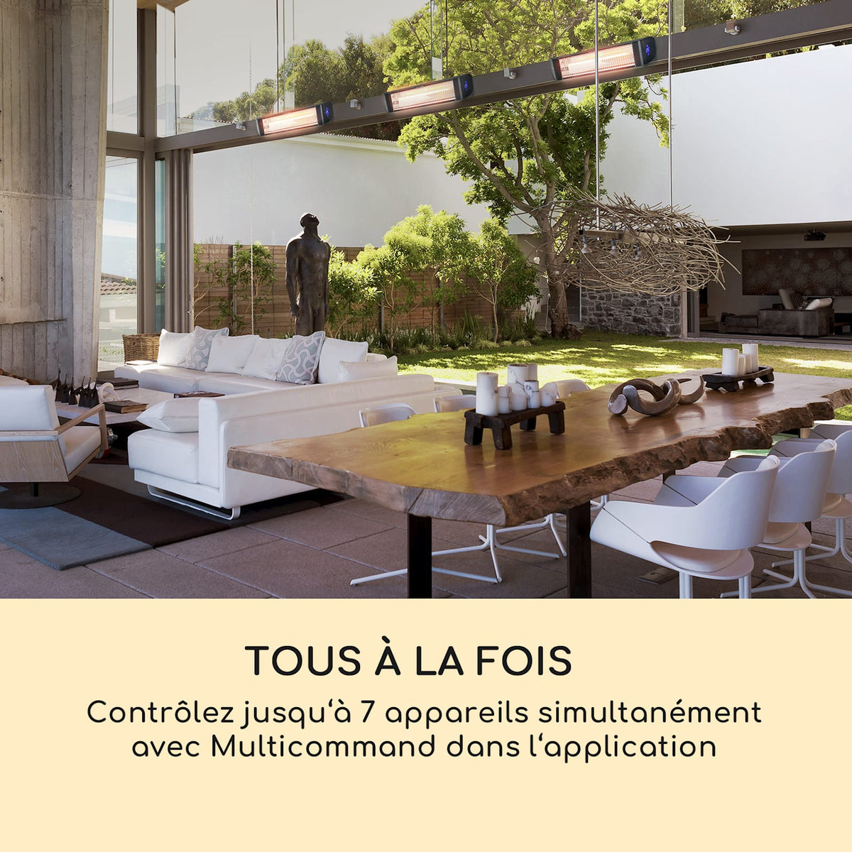 Smartwave Smart 2400W Chauffage Mural Infrarouge Noir