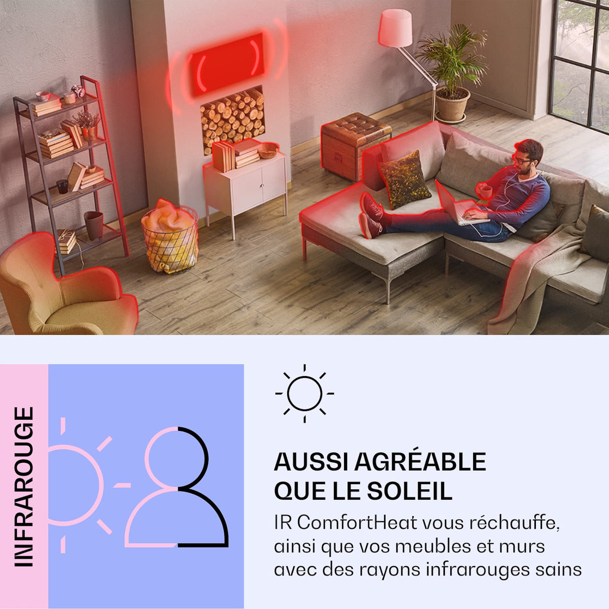 Radiateur infrarouge intelligent Wonderwall Air Art feuille verte