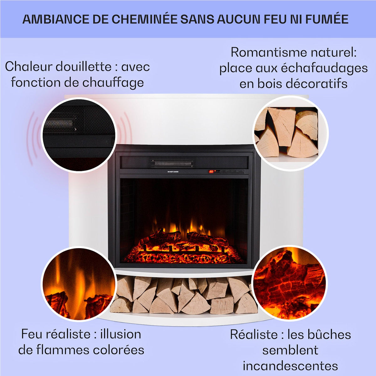 Loloru cheminée électrique