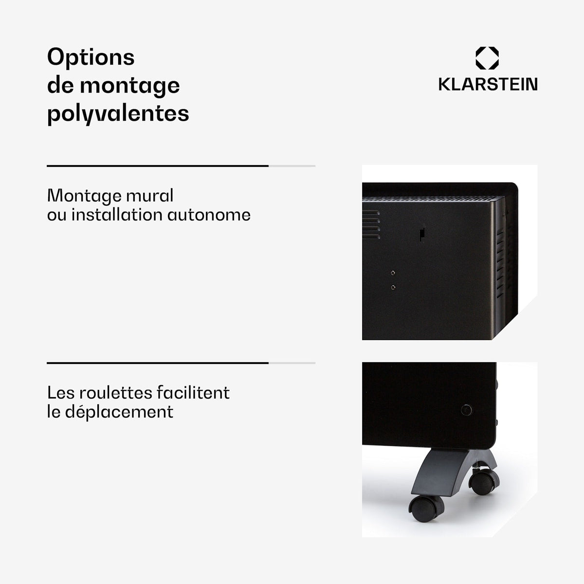 Bansin Crystal Smart 2500W 25m² Convecteur Électrique Noir