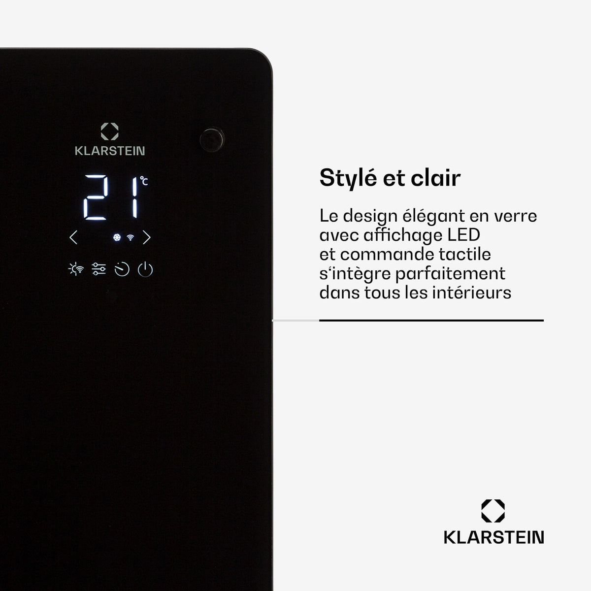 Bansin Crystal Smart 2500W 25m² Convecteur Électrique Noir