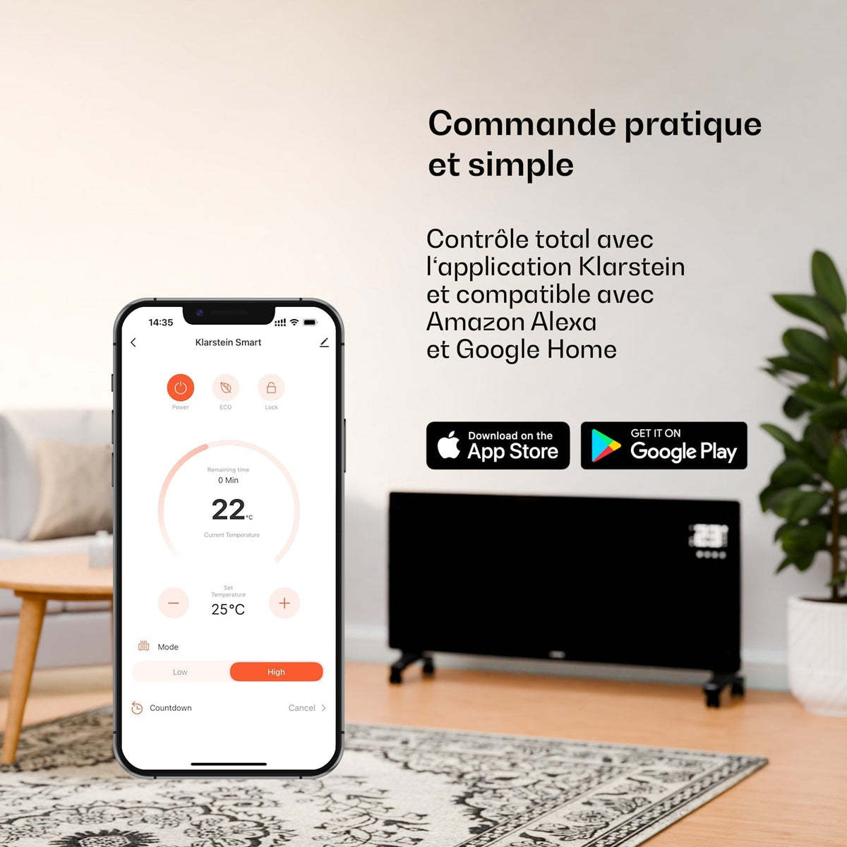 Bornholm Smart 1500W 15m² Convecteur Électrique Blanc