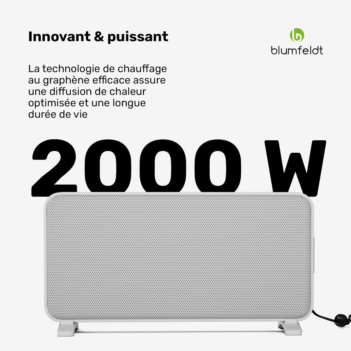 SwiftWave Smart 2000W 20m² Convecteur Électrique Blanc