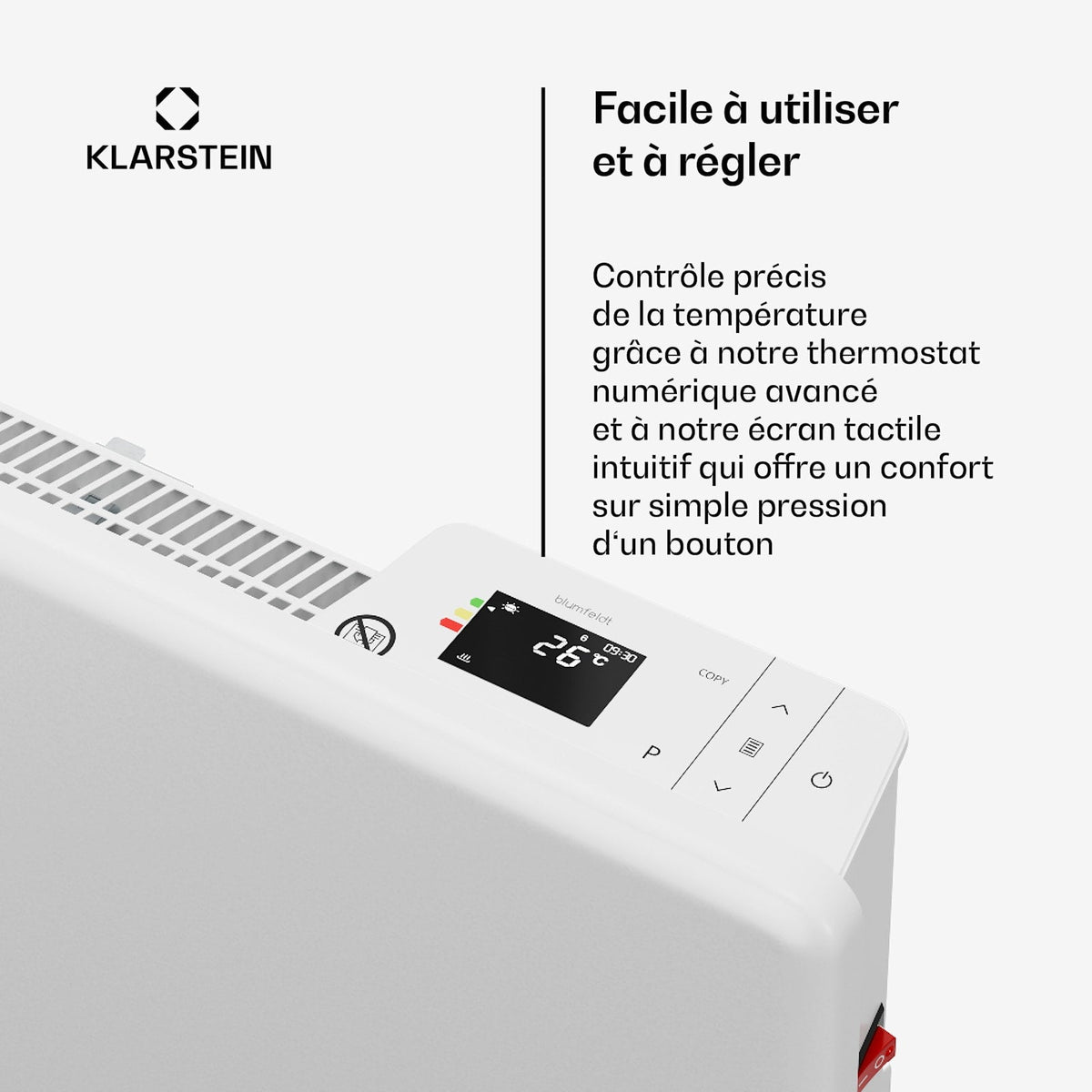 ThermaTouch 2000W 20m² Convecteur Électrique Blanc