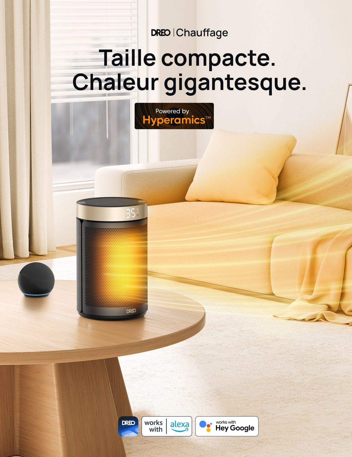 Dreo Atom 316S - Chauffage soufflant céramique connecté 1500 W