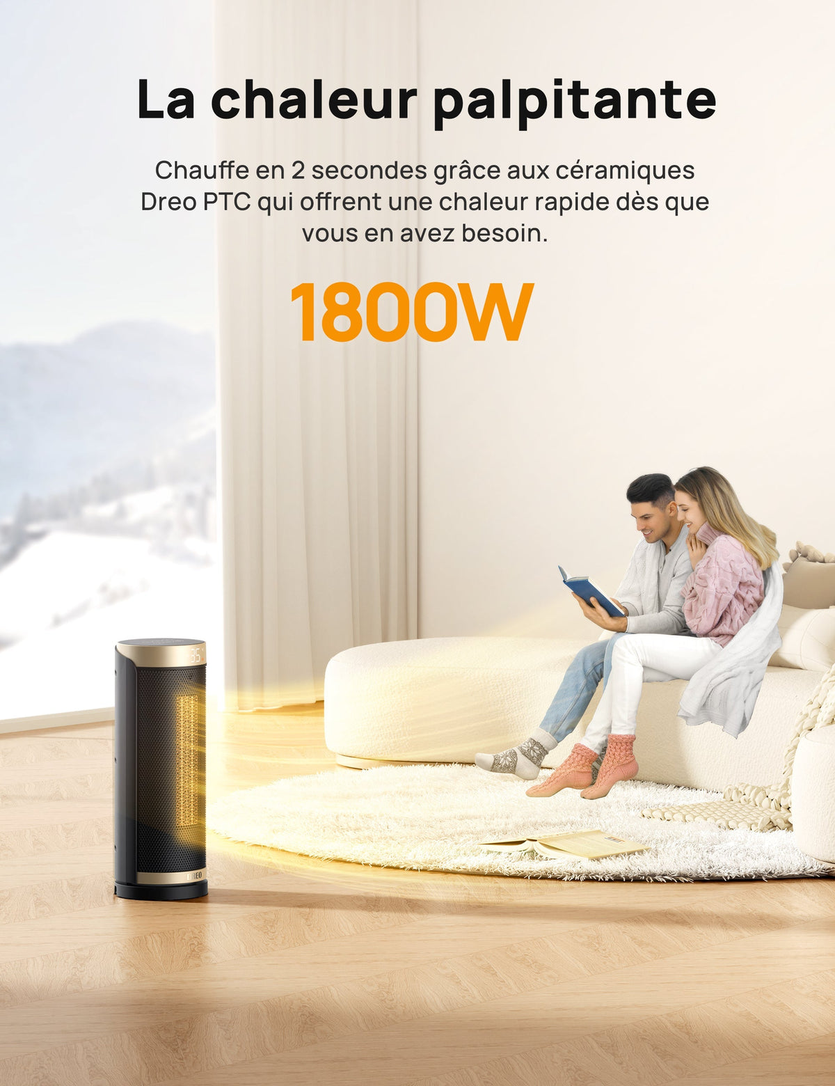 Dreo 513 - Chauffage soufflant céramique oscillant 1500 W