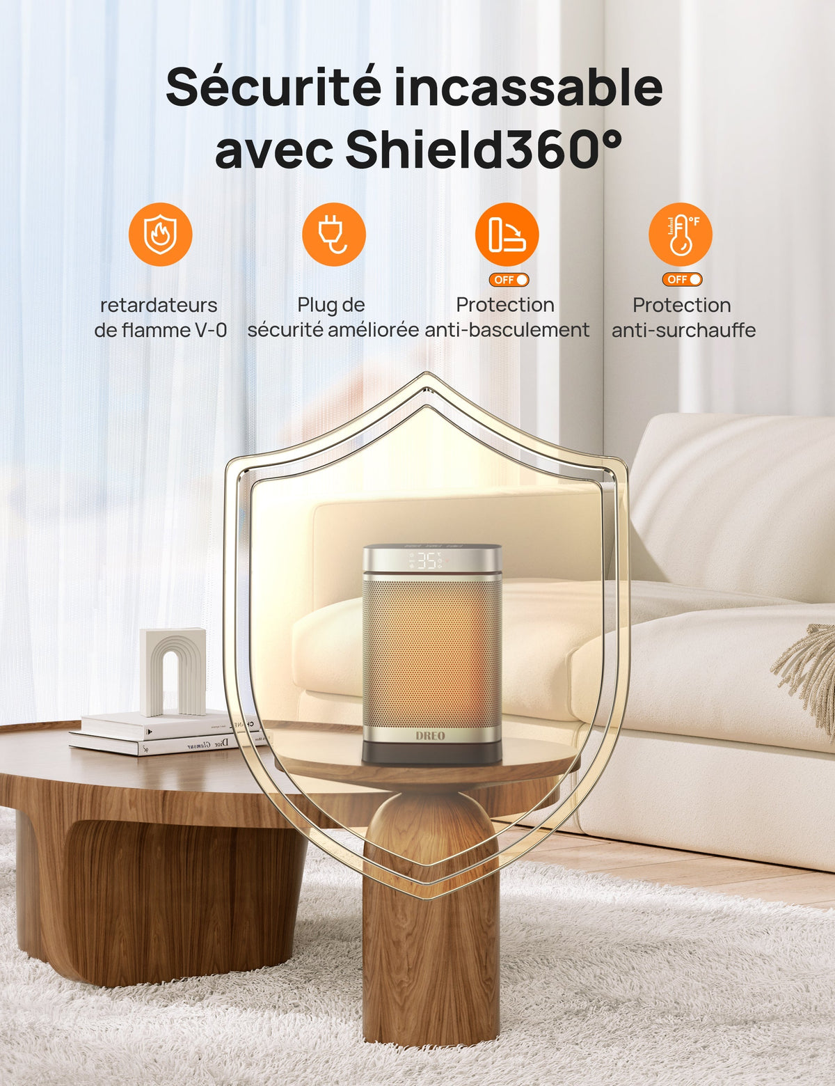 Dreo 314 - Chauffage soufflant céramique oscillant 1500 W