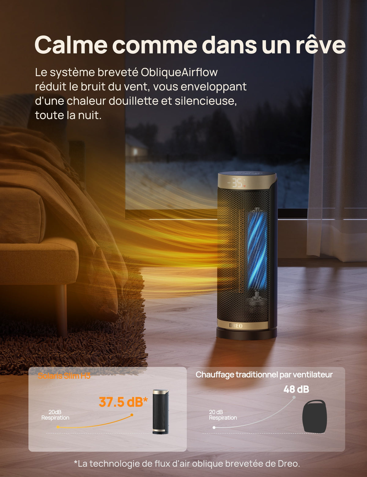 Dreo 513 - Chauffage soufflant céramique oscillant 1500 W