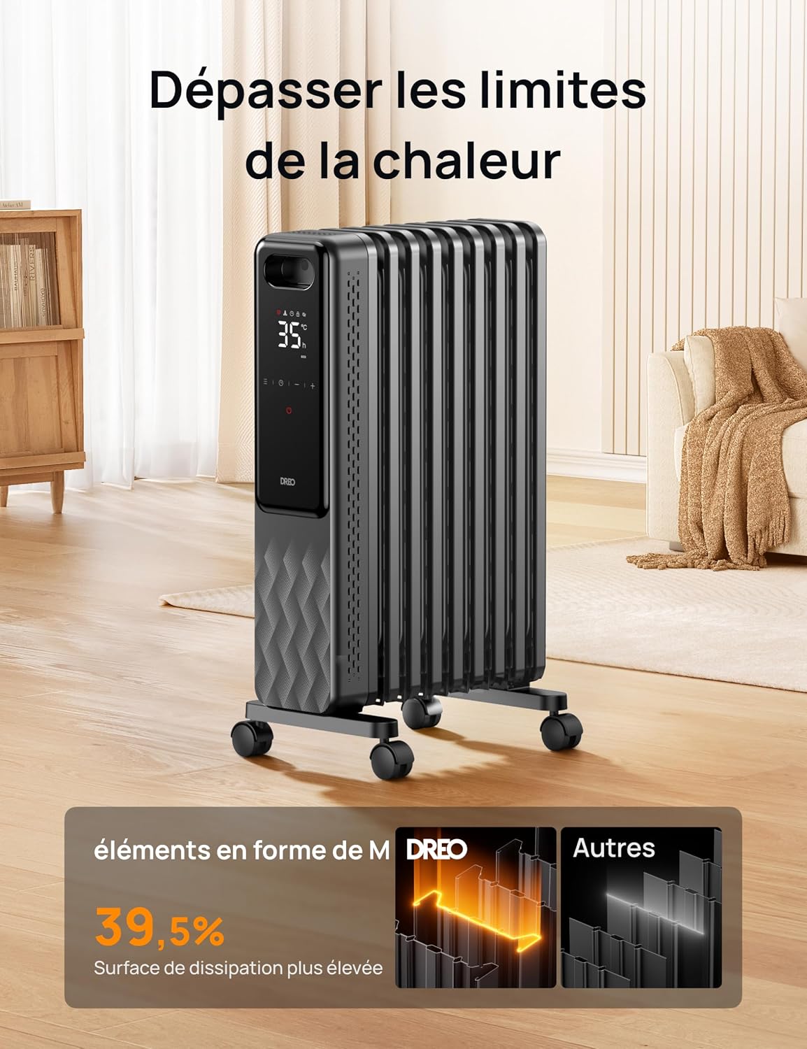 Dreo 310S - Radiateur bain d'huile 2000 W