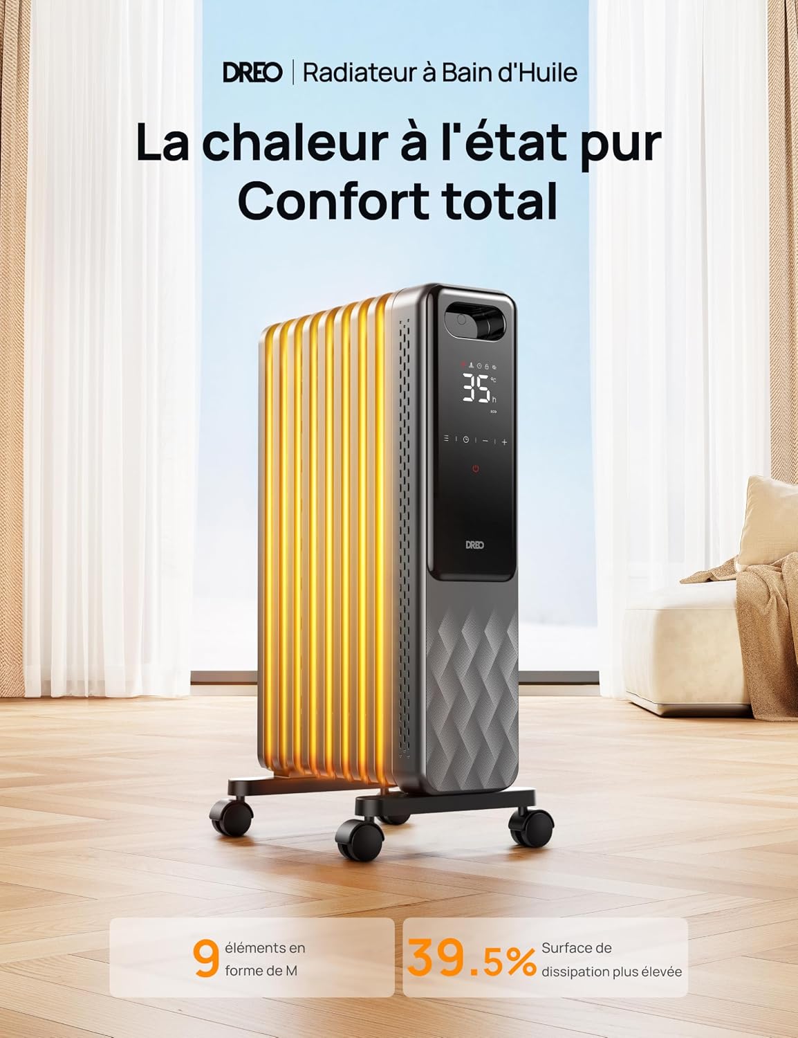Dreo 310S - Radiateur bain d'huile 2000 W