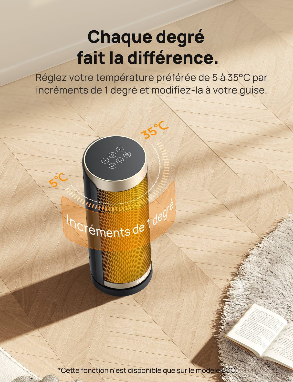 Dreo 513 - Chauffage soufflant céramique oscillant 1500 W