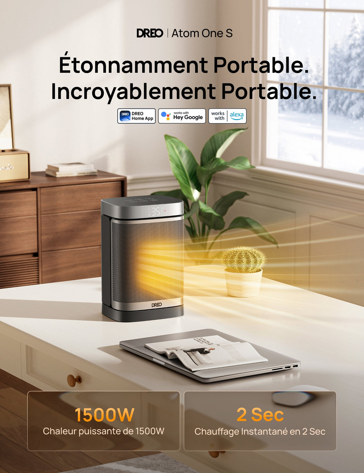 Dreo 314S - Chauffage soufflant céramique oscillant 1500 W