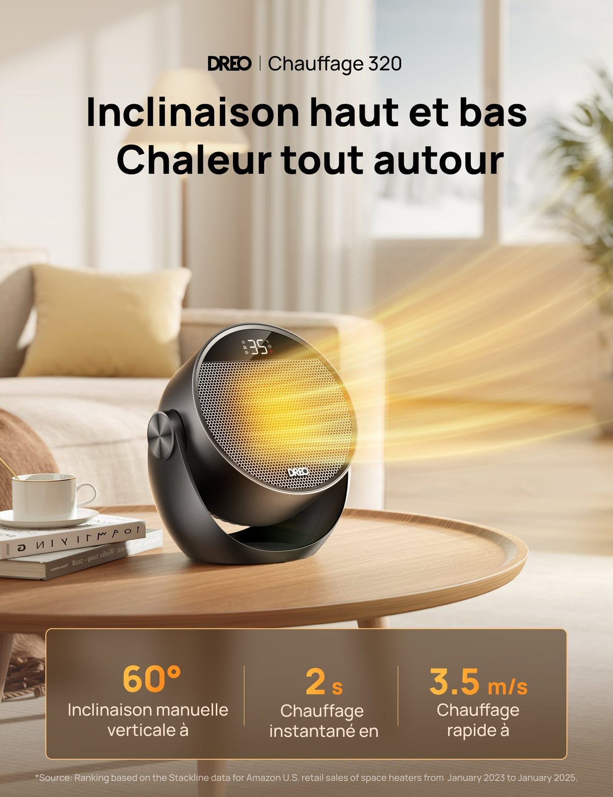 Dreo 320 - Chauffage soufflant céramique 1500 W