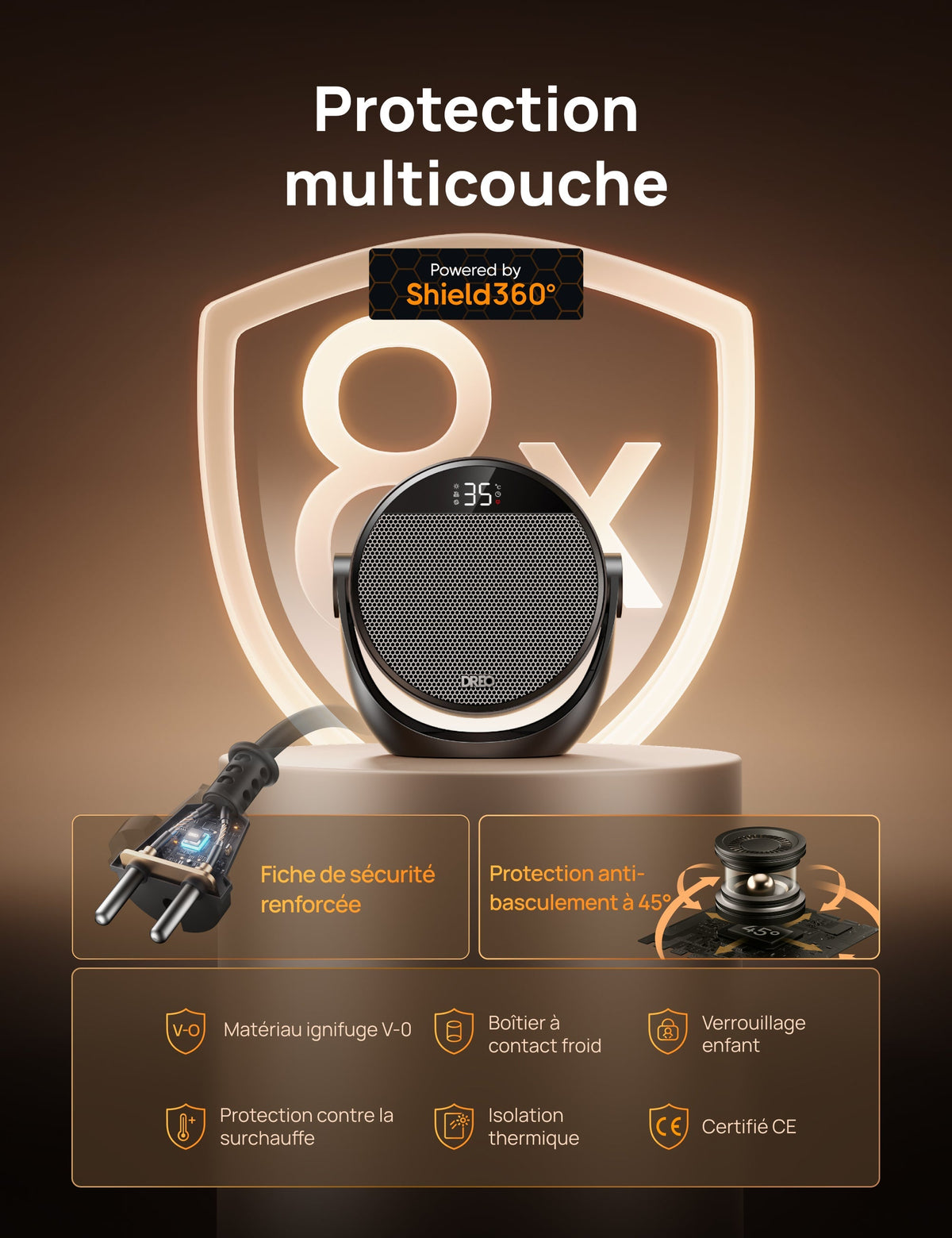 Dreo 320 - Chauffage soufflant céramique 1500 W