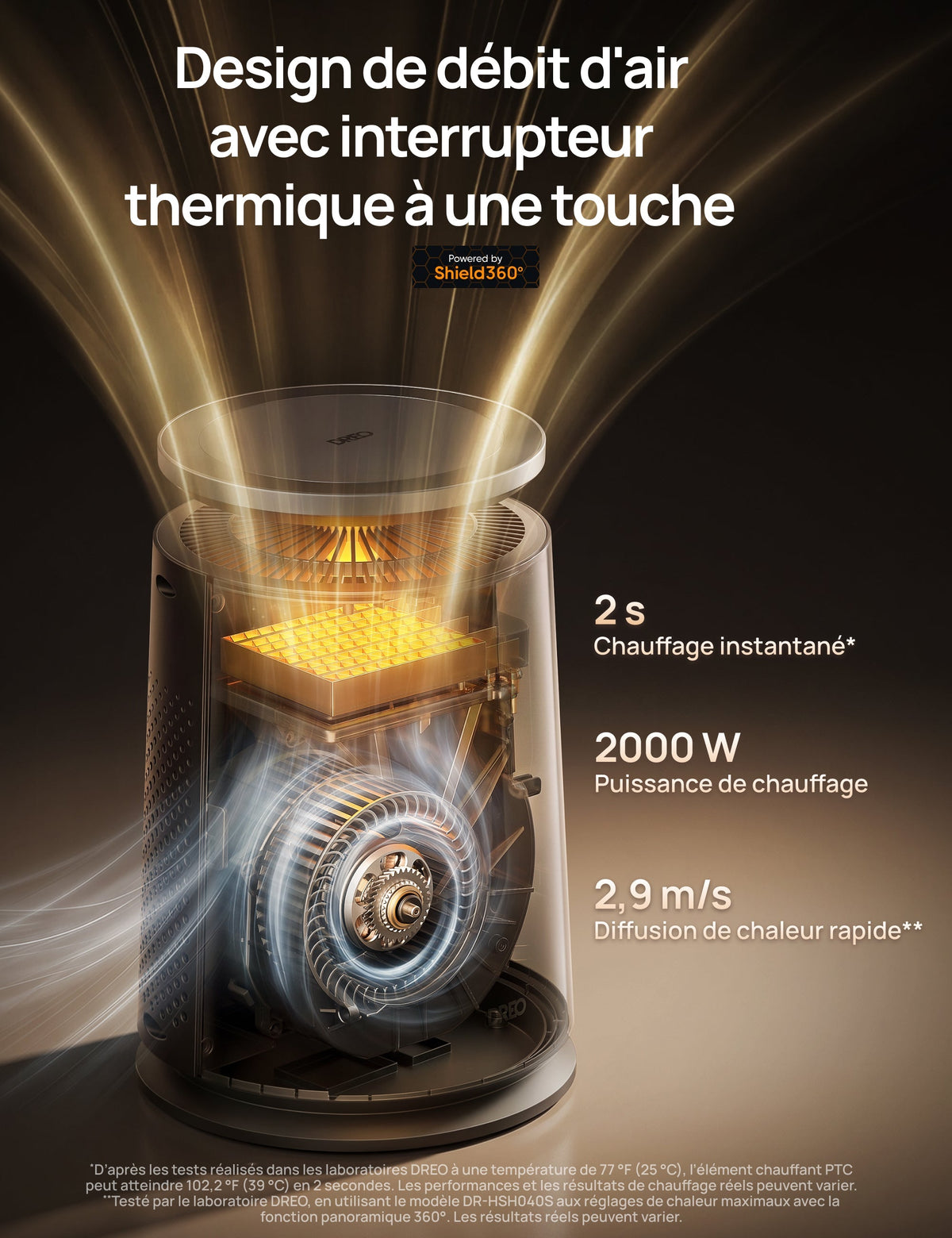 Dreo 720S - Chauffage soufflant 360° 2000 W