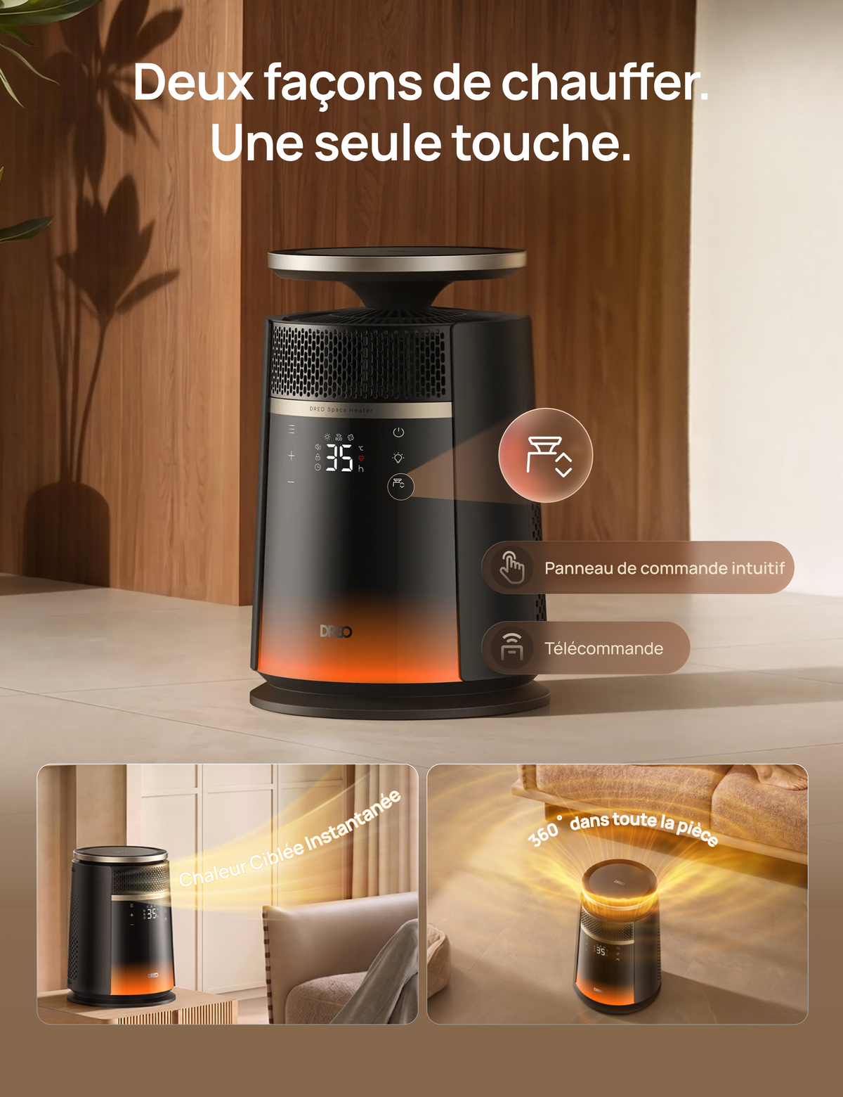 Dreo 720S - Chauffage soufflant 360° 2000 W