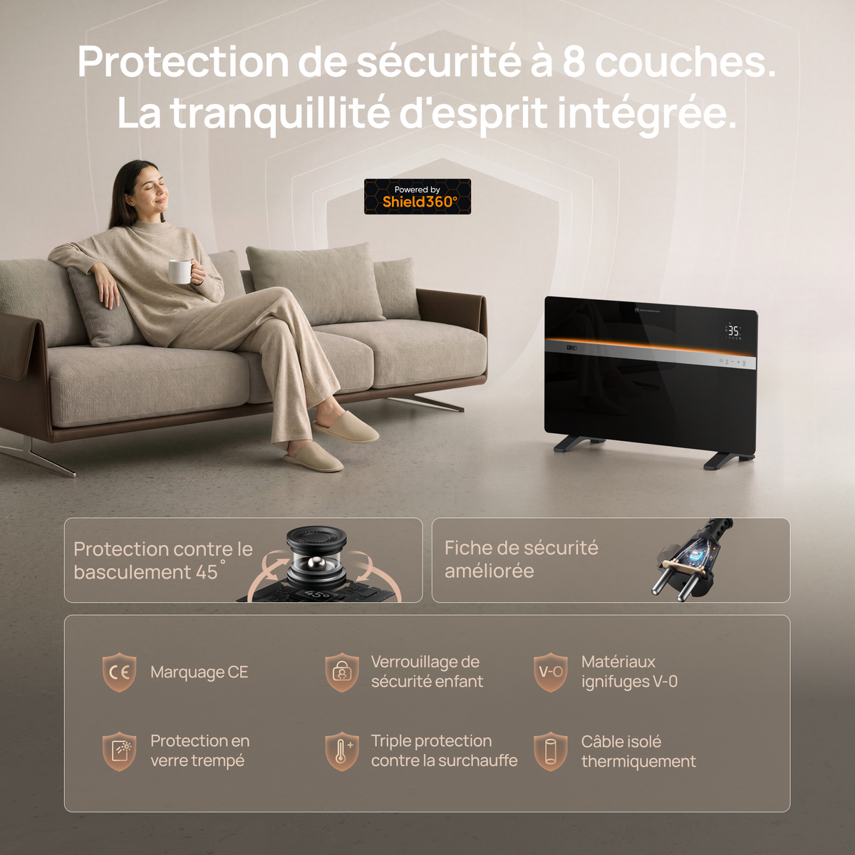 Dreo 711S - Radiateur à convection 2000 W