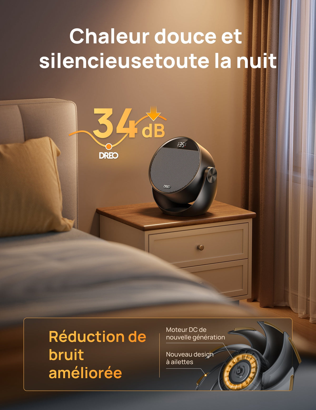 Dreo 320 - Chauffage soufflant céramique 1500 W