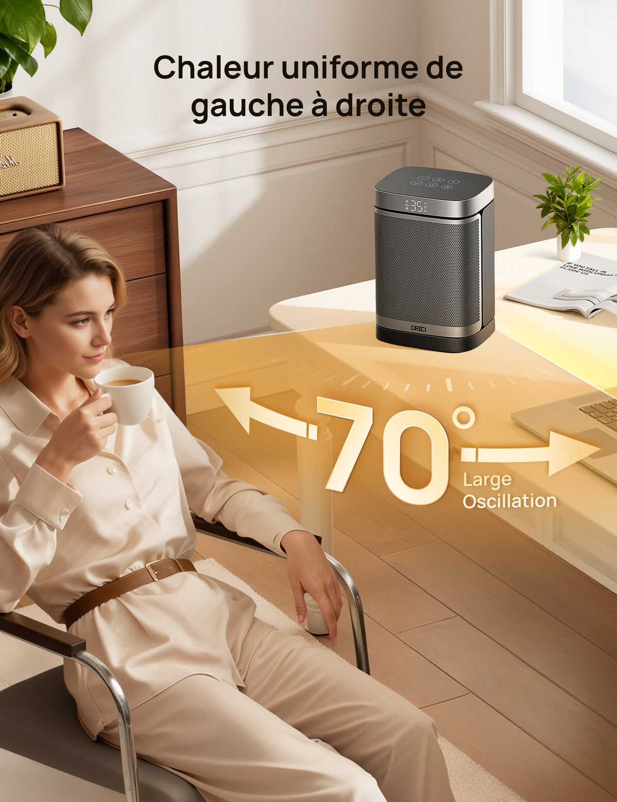 Dreo 314S - Chauffage soufflant céramique oscillant 1500 W