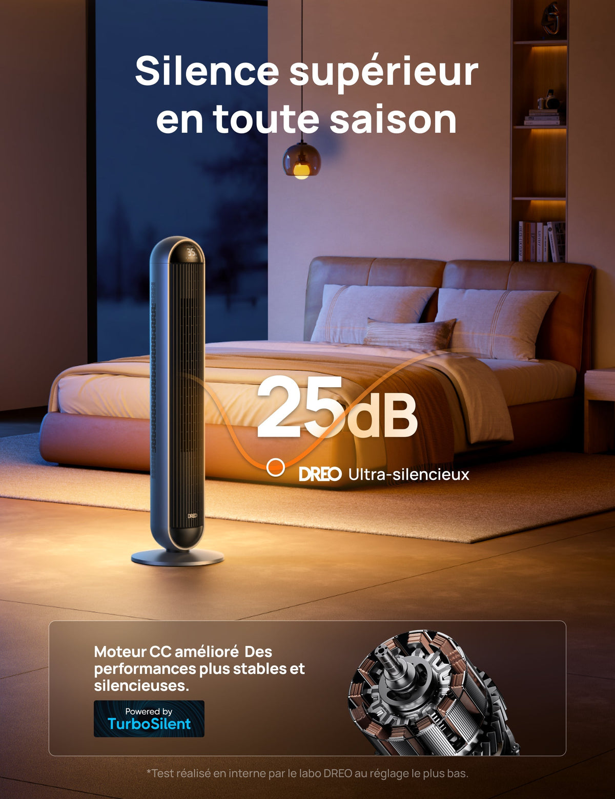 Dreo 706S - Ventilateur colonne et chauffage 2-en-1 2000 W