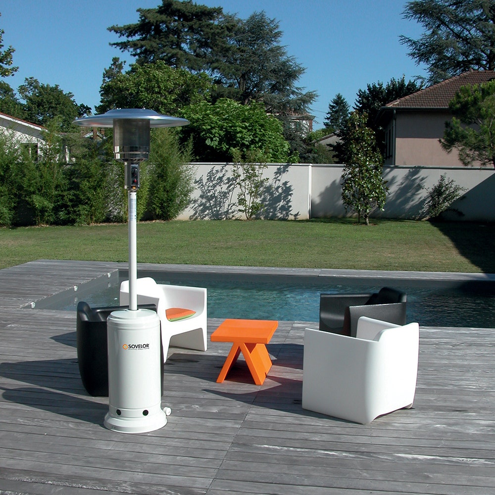 Chauffage parasol mobile BRASILIA MI au gaz 14kW inox
